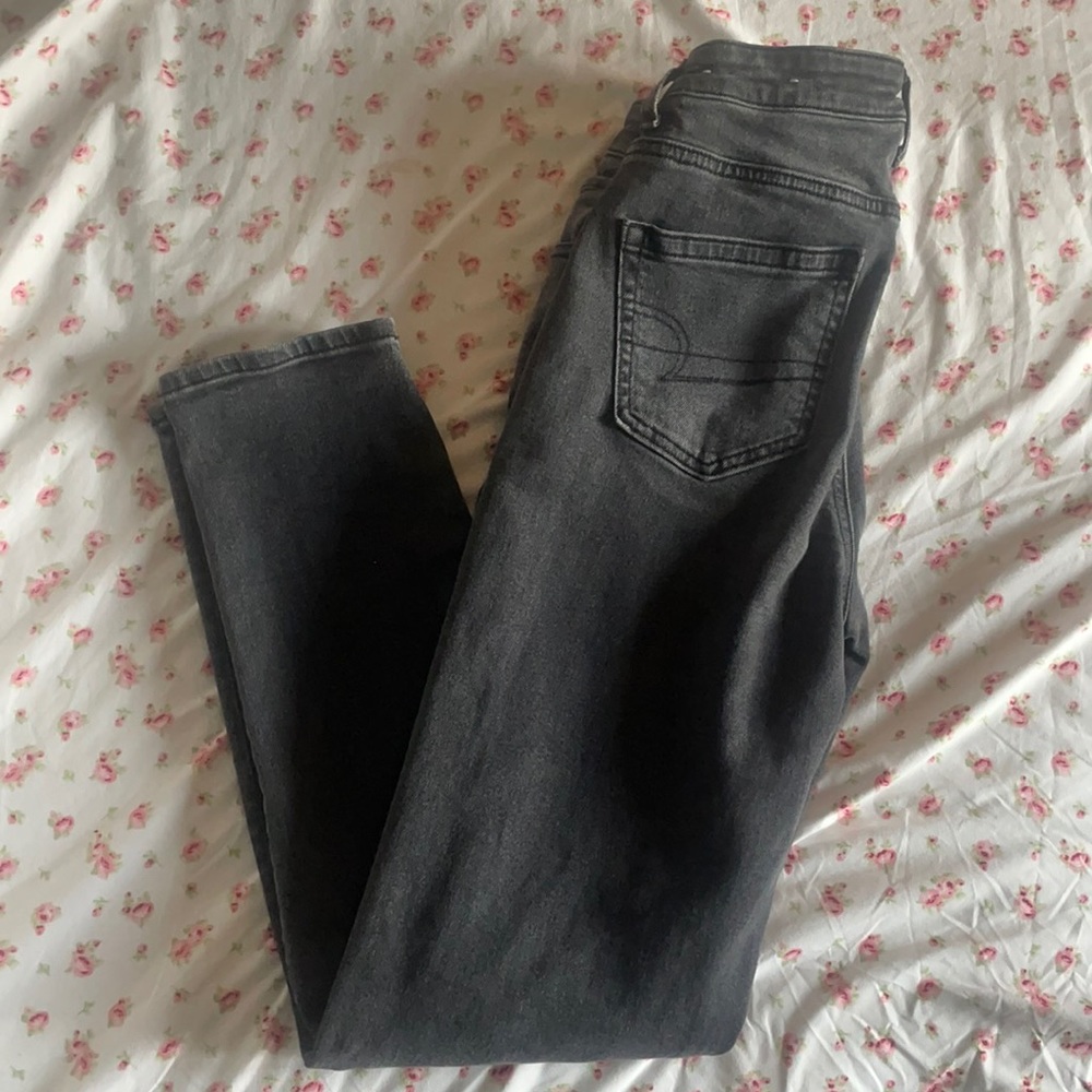 Black straight leg jeans